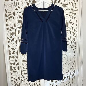 Banana Republic Navy Blue Long Sleeve Dress